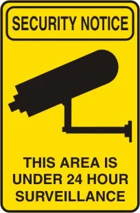 G 721 — SECURITY  NOTICE - THIS AREA IS UNDER 24 HOUR SURVEILLANCE